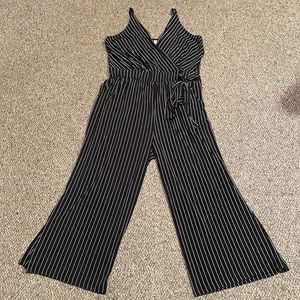 Black and white striped romper  capri length